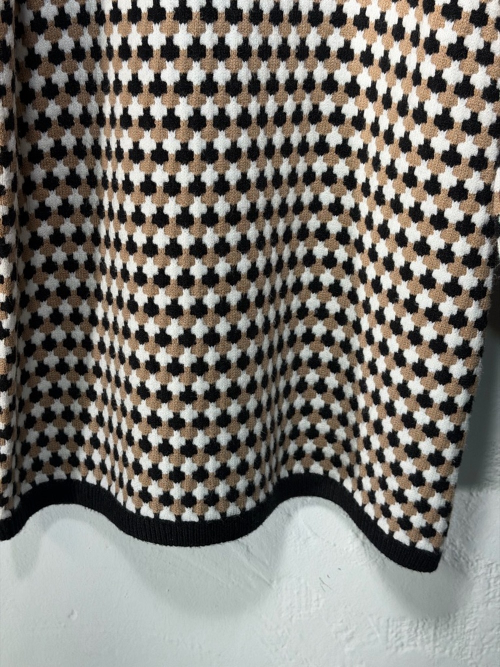 Show Me Your Mumu Black, Cream & Brown Houndstooth Knit Mini Sweater Dress - Picture 5 of 16